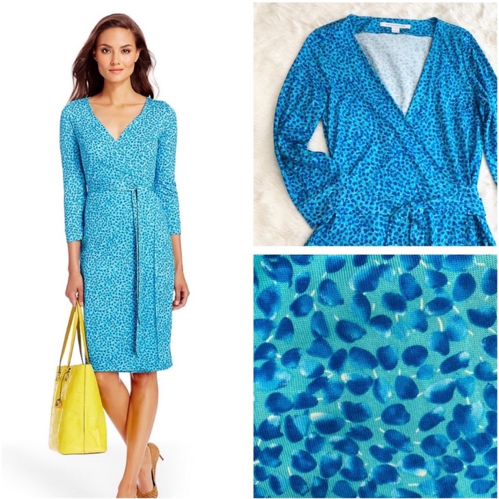 DVF New Julian Two, Silk Jersey Wrap, Petal Dreams, Size 2